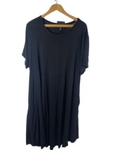 Lane Bryant Dress Size 1X 18/20 T Shirt Knit Casual Everyday Black Short... - £29.21 GBP