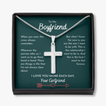 Anniversary Gift For Him, To My Boyfriend Christian Cross, Men Cross Necklace - £35.95 GBP+