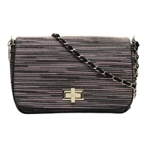 Missoni Pink Shiny Jacquard Fabric Striped Long Chain Crossbody Bag Handbag - $157.41