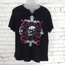 INC International Concepts T Shirt Mens Large Black Skull Snakes Graphic... - $15.95