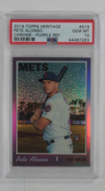 Authenticity Guarantee 
2019 Topps Heritage Chrome Pete Alonso W/Purple Refra... - £272.56 GBP