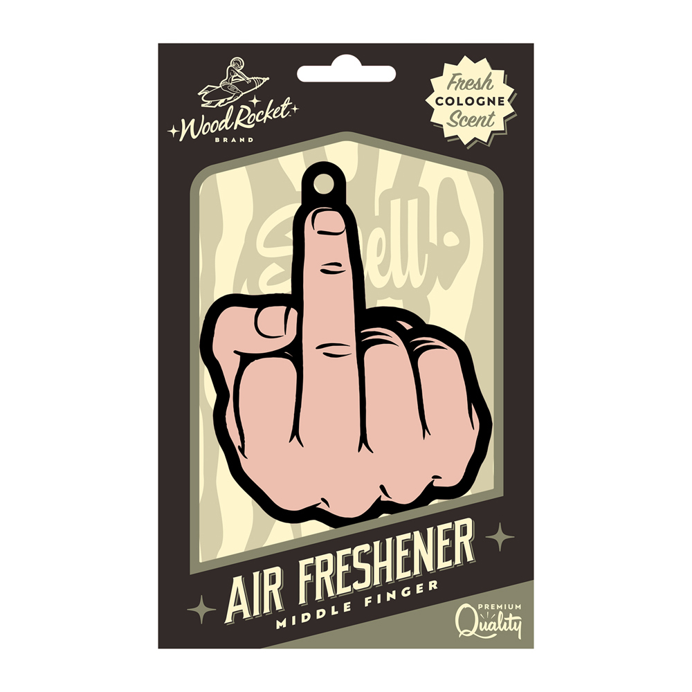 Middle Finger: Peach Air Freshener - $6.75