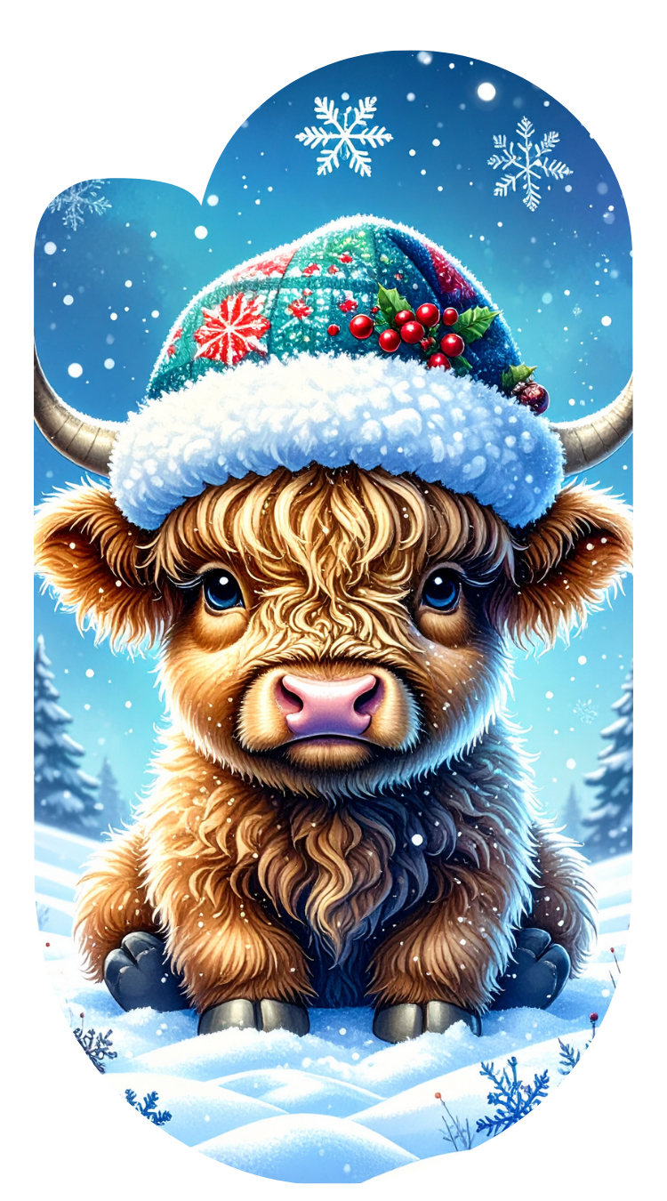 Winter Christmas Cow Paperclip Design Clipart 120PNG Digital Download Bundle  Item image 2