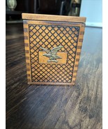 Vntg American Eagle Wood Burned Diamond Pattern Dove Tailed Trinket Box ... - €18,97 EUR