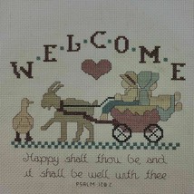 Welcome Embroidery Finished Sampler Psalm 120:7 Farmhouse Country Cottag... - £8.44 GBP