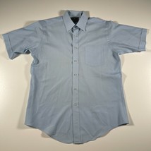 Givenchy Monsieur Button Down Shirt Mens 15.5 Blue Cotton Blend Short Sleeve - £22.46 GBP
