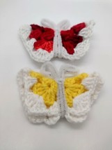 Handmade Crotchet Butterfly Refrigerator Magnets Vintage Pipe Antenna Me... - $8.54