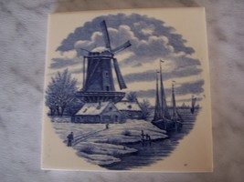 Vintage Royal Sphinx Maastricht Holland Tile (Windmill and Boats) - £19.80 GBP
