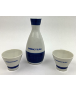 Vintage SAWANOTSURU Sake Set w Takkuri and 2 Glasses - Made in Japan - $36.62 CAD
