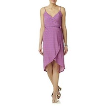 Tank Faux Wrap Dress Pink/Lavender Sz L Sun Dress Summer - £11.95 GBP