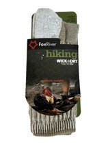 Fox River Wickdry Hiking Crew Socks Khaki And White New Medium Weight Large Size - £16.64 GBP