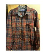 Pendleton Mens Large Red Plaid Wool Flannel LS Shirt Button Down Y2K - $47.06 CAD