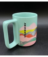 2019 Starbucks Desert Hills Mint Green Glitter Pink Waves 12oz Coffee Mug - €11,54 EUR
