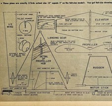 1949 Aviation Blueprint Build Pattern Model Airplane Ephemera Art Print ... - $19.99