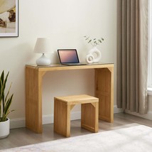 Pine Dining Table &amp; Bench Set, Indoor Wood, Tempered Glass Top, Versatile - $3,402.26 MXN
