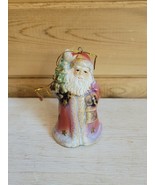 Vintage Santa Ceramic Christmas Ornament Bell 1970s - $35.14