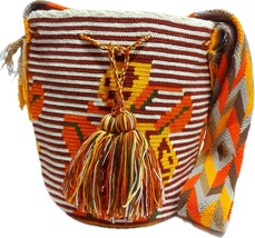 Handmade Wayuu Crochet Tote Bag, Woven Mochila, Colombian Tribal Bag, Be... - $96.04