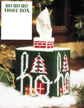 Plastic Canvas Ho Ho Tissue Cover Snowman Card Holder Canister Topper Patterns - £9.58 GBP