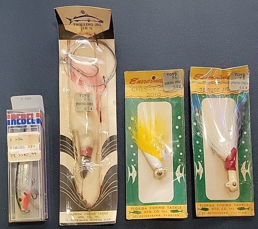 Mixed LOT x4 Fishing LURES Rebel F1001 Florida Tackle Trolling Jig Barra... - $6.05