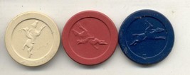 3 poker chips Horse jockey nice collectable 1930s - $14.99