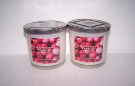 Homeworx Cranberry Vanilla Frost 3 Wick Scented Candle 14 oz Lot of 2 - £28.35 GBP