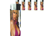 Australian Bikini Model D7 Lighters Set of 5 Electronic Butane Sexy - $15.79