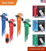 17PC SAE &amp; Metric Hex Key Set - Ball End Design, Corrosion-Proof &amp; Easy ... - $38.50