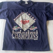 Vtg Minnesota Twins Youth Size Large 14/16 1991 World Champions Single Stitch ￼ - £28.68 GBP