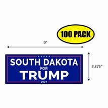 100 Pack 3.37&quot;x 9&quot; South Dakota For Trump Sticker Decal Gift Maga Trump BS0052 - £67.93 GBP