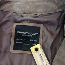 Pronto Uomo Leather Jacket Men's XL Suede Brown Button Up Sport Coat Genuine image 4