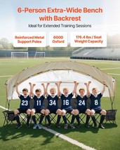 VEVOR Folding Chair Sport 6 Seat Sideline Bench with Sidebag Carry Bag S... - $153.49