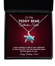 Teddy Bear Collector Sister Necklace Birthday Gifts - Turtle Pendant Jewelry  - £39.92 GBP