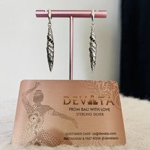 DEVATA Sterling Silver &amp; 18K Gold Black Spinel Animal Print Drop Earrings, NWT - £89.68 GBP