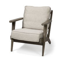 31&quot; Cream And Brown Fabric Lounge Chair - $21,446.71 MXN