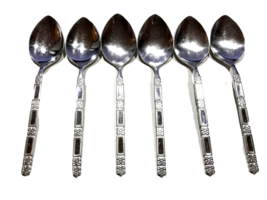 (6) Oneida Community Madrid No Black Accent Stainless Place Oval Spoons ... - £21.80 GBP