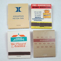 4 Vintage Matchbooks Hilton Inn Maryland, Best Western, Howard Johnson&#39;s, Ramada - £15.62 GBP