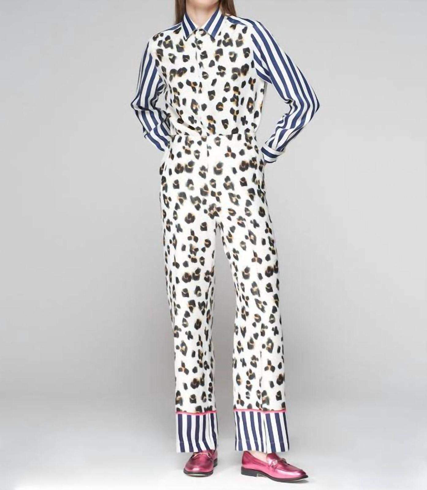 Vilagallo Elena Pull On Style Trouser Leopardo Rayas - $91.00