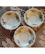 Johann Haviland ~ Moss Rose ~ Set of 3 ~ 6.25&quot; Saucers ~ Bavaria Germany - $26.18