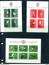 San Marino 1960 Olympic Games Rome 3 Sheets MH Sc 565 note 15069 - £7.97 GBP