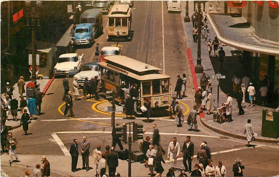 Chrome Postcard CA F667 Powell Market Streets San Francisco Cable Cars O... - $3.47