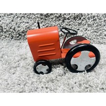 Harvest Tractor Orange Metal 6&quot; x 3&quot; Fall Indoor Home Décor Ornament Halloween - £9.68 GBP