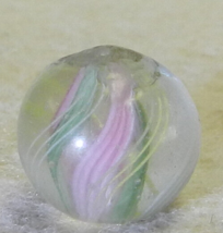 #16020m Small .50 In Peewee Vintage German Handmade Divided Ribbon Swirl Marble - $18.31