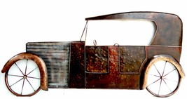 Large Metal Vintage Wall Hanging Racer Car Wall Art Living Room Home Decor - $310.23