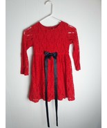 Bonny Billy Long Sleeve Red Lace Girls Dress Size 7-8 - $218.62 MXN