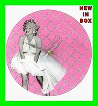 Vintage Marilyn Monroe White Dress Pink 10-Inch Glass Clock In Original Box NIB  - £23.72 GBP
