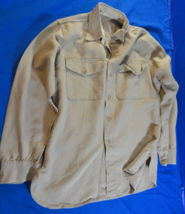 1958 Vietnam War Usmc Marine Corps Tan Khaki Long Sleeve Uniform Shirt 15X33 - £30.71 GBP