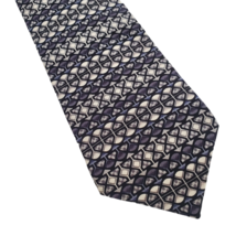 J Garcia Men&#39;s 100% Silk Necktie Hand Made Gray White Abstract Geometric - £3.17 GBP