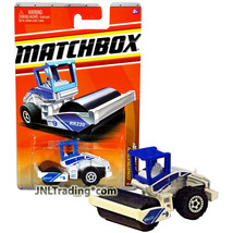 Year 2010 Matchbox Construction 1:64 Die Cast Car #43 - White Blue ROAD ... - $19.99