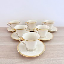 Set of 6 Lenox Fine China &quot;Eternal Gold&quot; Dimension Collection Cup and Saucer - £66.02 GBP