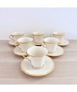 Set of 6 Lenox Fine China &quot;Eternal Gold&quot; Dimension Collection Cup and Sa... - £66.21 GBP